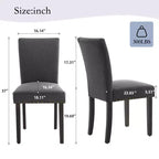 COZONY Set di 2 sedie da pranzo imbottite con bordo borchiato, sedie da pranzo Parsons con gambe in legno, sedie laterali in tessuto per cucina