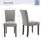 COZONY Set di 2 sedie da pranzo imbottite con bordo borchiato, sedie da pranzo Parsons con gambe in legno, sedie laterali in tessuto per cucina