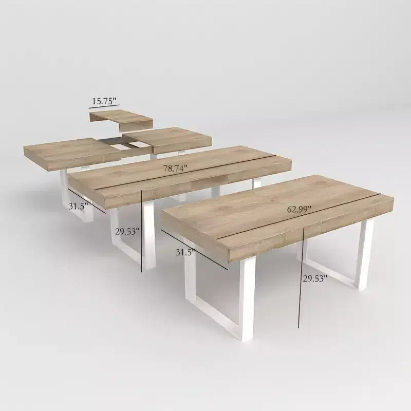 Okak 78IN Tavolo da Pranzo Moderno Allungabile per 8 Persone, Tavolo da Cucina con Piano Lungo e Ampio, Tavolo Pieghevole per Feste, Conferenze