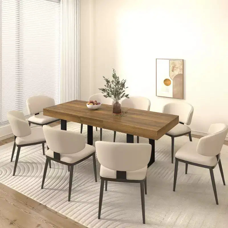 Okak 78IN Tavolo da Pranzo Moderno Allungabile per 8 Persone, Tavolo da Cucina con Piano Lungo e Ampio, Tavolo Pieghevole per Feste, Conferenze
