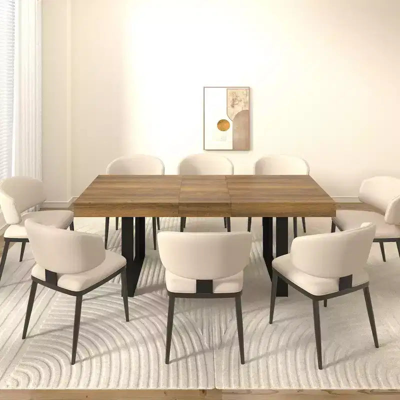 Okak 78IN Tavolo da Pranzo Moderno Allungabile per 8 Persone, Tavolo da Cucina con Piano Lungo e Ampio, Tavolo Pieghevole per Feste, Conferenze