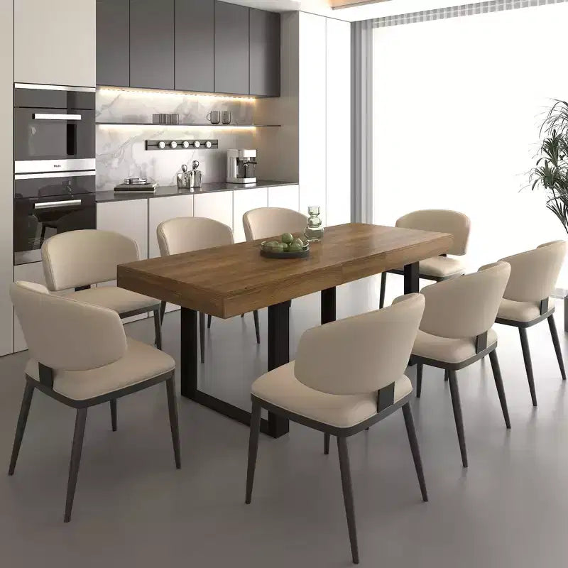 Okak 78IN Tavolo da Pranzo Moderno Allungabile per 8 Persone, Tavolo da Cucina con Piano Lungo e Ampio, Tavolo Pieghevole per Feste, Conferenze