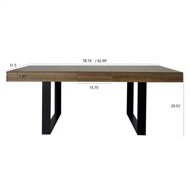 Okak 78IN Tavolo da Pranzo Moderno Allungabile per 8 Persone, Tavolo da Cucina con Piano Lungo e Ampio, Tavolo Pieghevole per Feste, Conferenze