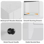 Cassettiera a 5 cassetti per camera da letto, cassettiera alta in legno stile rustico per vestiti, grande organizer con maniglie dorate e cassetti profondi