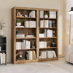 Libreria a 5 ripiani alta 180 cm - Scaffale in rovere svedese, con vani a giorno per soggiorno e ufficio