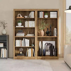 Libreria a 5 ripiani alta 180 cm - Scaffale in rovere svedese, con vani a giorno per soggiorno e ufficio