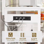 Besiost Scaffale da Cucina con 6-10 Ganci, Scaffale per Forno a Microonde con Presa di Corrente