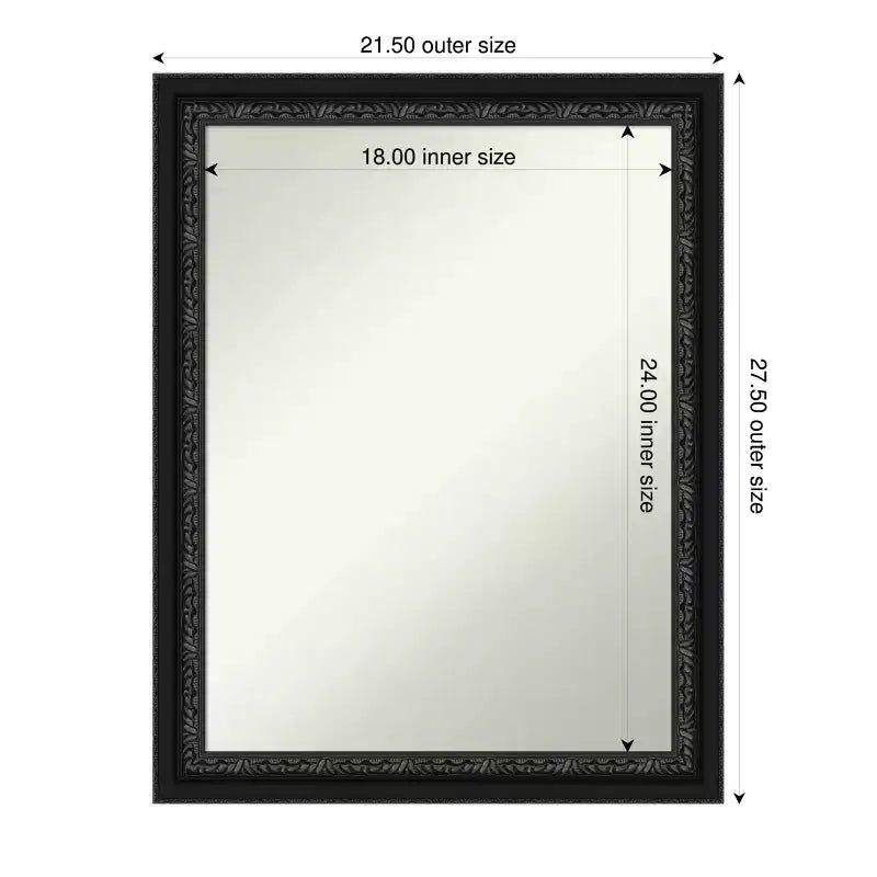 Specchio da parete per bagno in legno nero senza smussatura Amanti Art Downton