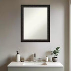 Specchio da parete per bagno in legno nero senza smussatura Amanti Art Downton