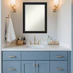 Specchio da parete per bagno in legno nero senza smussatura Amanti Art Downton