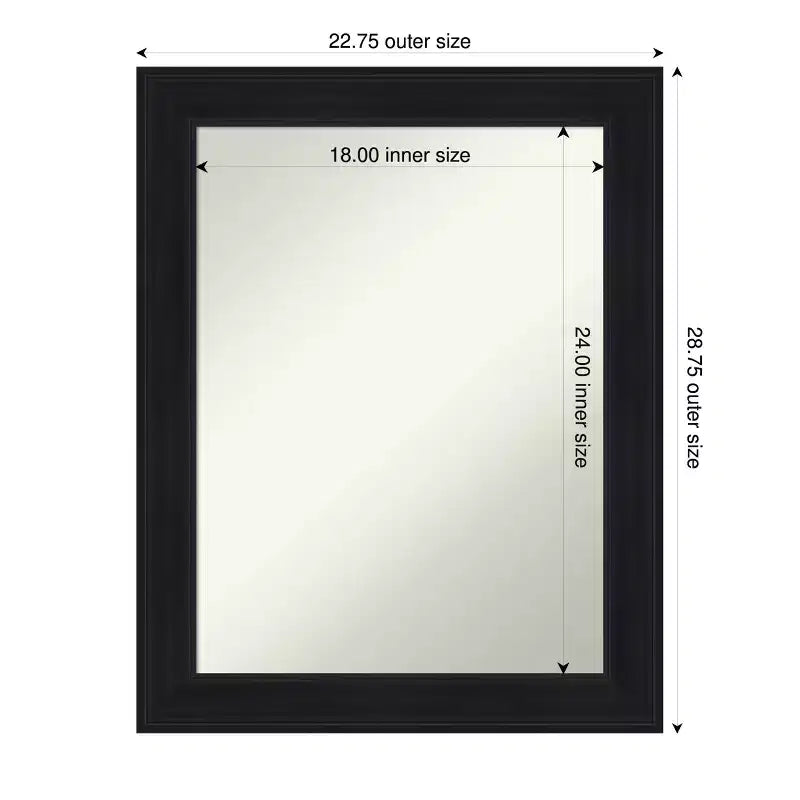 Specchio da parete per bagno Amanti Art Abbey nero senza cornice smussata