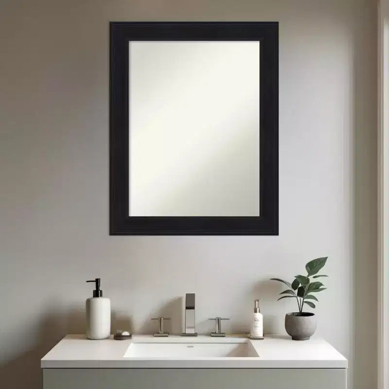 Specchio da parete per bagno Amanti Art Abbey nero senza cornice smussata
