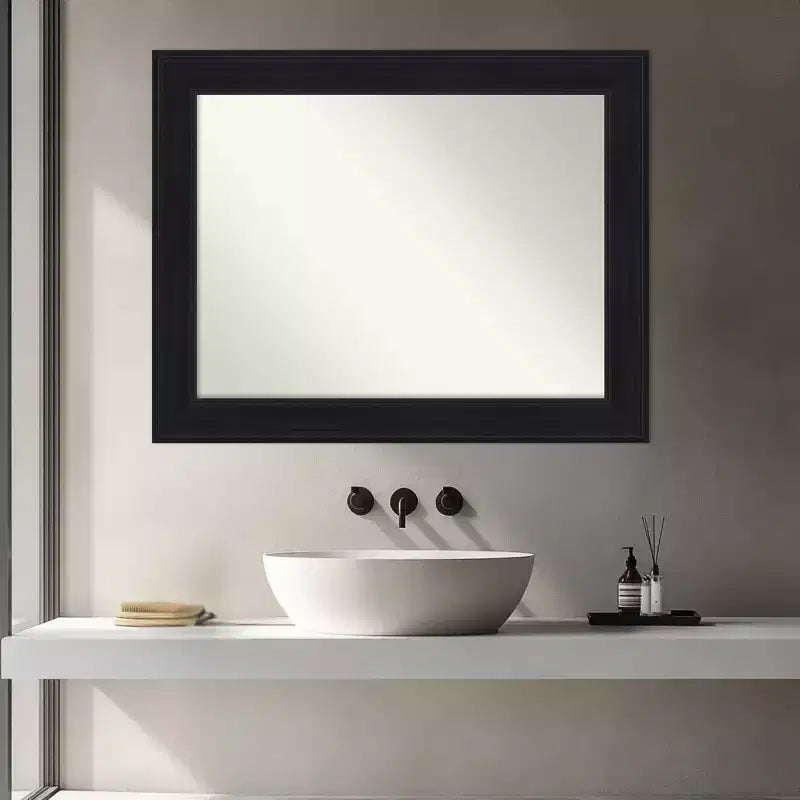 Specchio da parete per bagno Amanti Art Abbey nero senza cornice smussata