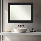 Specchio da parete per bagno Amanti Art Abbey nero senza cornice smussata