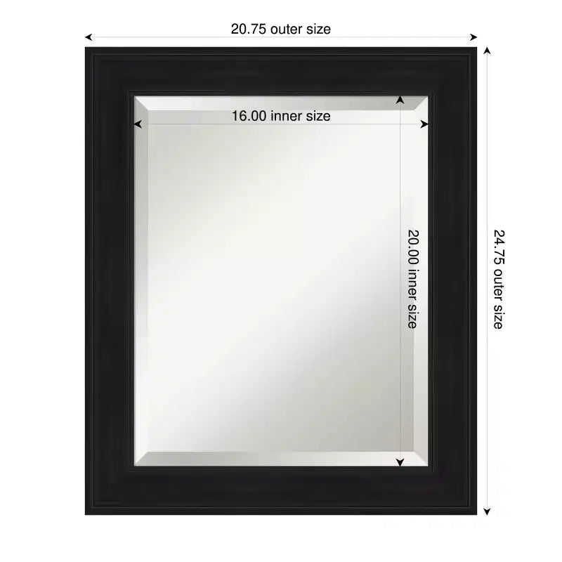 Specchio da parete per bagno Amanti Art Abbey nero smussato con cornice