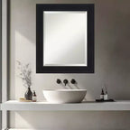 Specchio da parete per bagno Amanti Art Abbey nero smussato con cornice