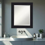 Specchio da parete per bagno Amanti Art Abbey nero smussato con cornice