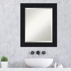 Specchio da parete per bagno Amanti Art Abbey nero smussato con cornice