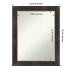 Amanti Art Odin Bronzo Antico Specchio da Parete con Cornice in Legno Non Bisellata per Bagno