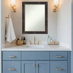 Amanti Art Odin Bronzo Antico Specchio da Parete con Cornice in Legno Non Bisellata per Bagno