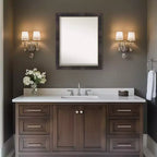 Amanti Art Odin Bronzo Antico Specchio da Parete con Cornice in Legno Non Bisellata per Bagno