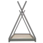 Struttura per letto matrimoniale in legno per ragazzi e ragazze, Letto a piattaforma Montessori in formato singolo, design a tenda, altezza a filo pavimento