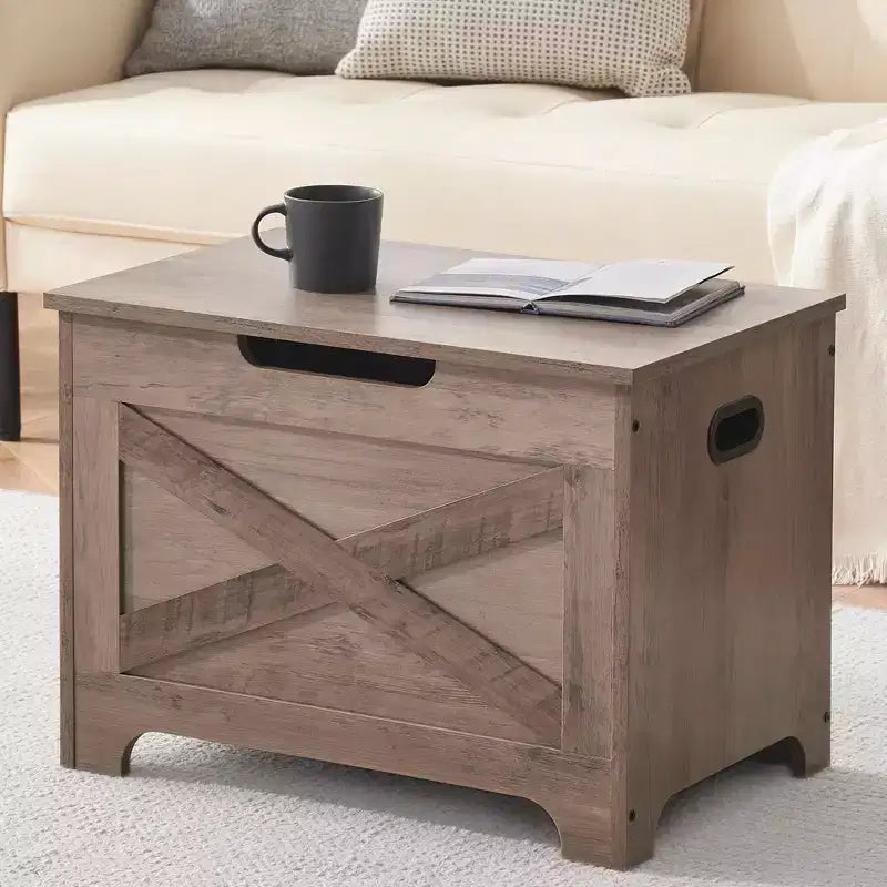 Panca Contenitore con Coperchio Sollevabile, Baule Contenitore in Legno per Ingresso e Camera da Letra