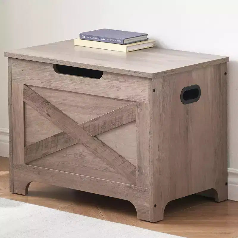 Panca Contenitore con Coperchio Sollevabile, Baule Contenitore in Legno per Ingresso e Camera da Letra