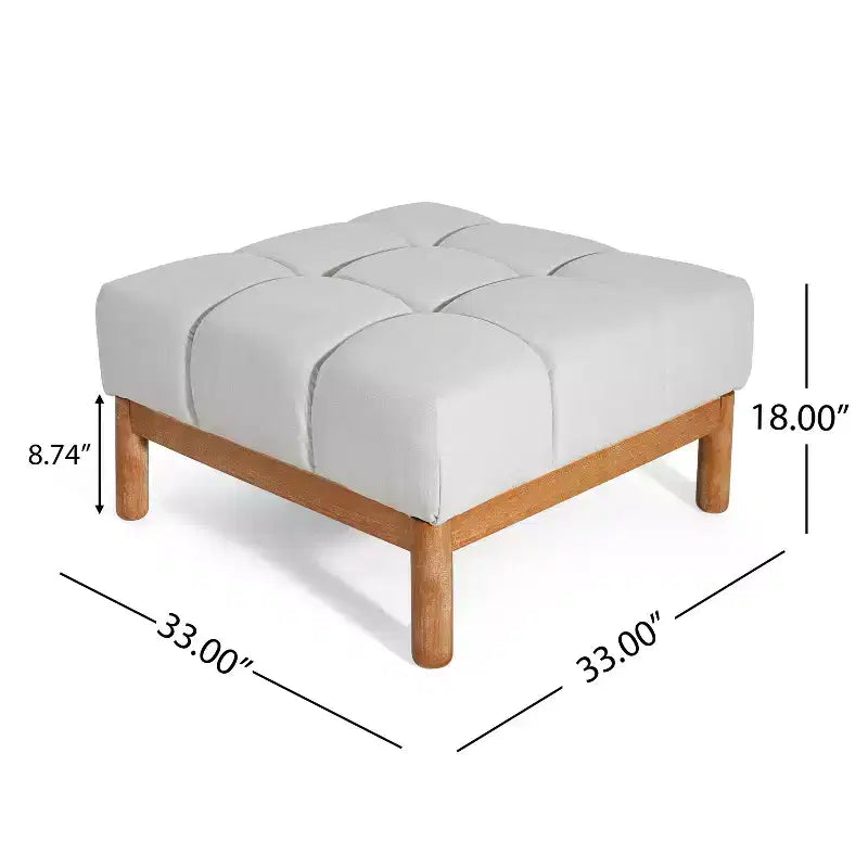 Poggiapiedi Tufted Quadrato in Stile Biscuit Allen Moderno Rivestito Christopher Knight Home