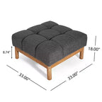 Poggiapiedi Tufted Quadrato in Stile Biscuit Allen Moderno Rivestito Christopher Knight Home