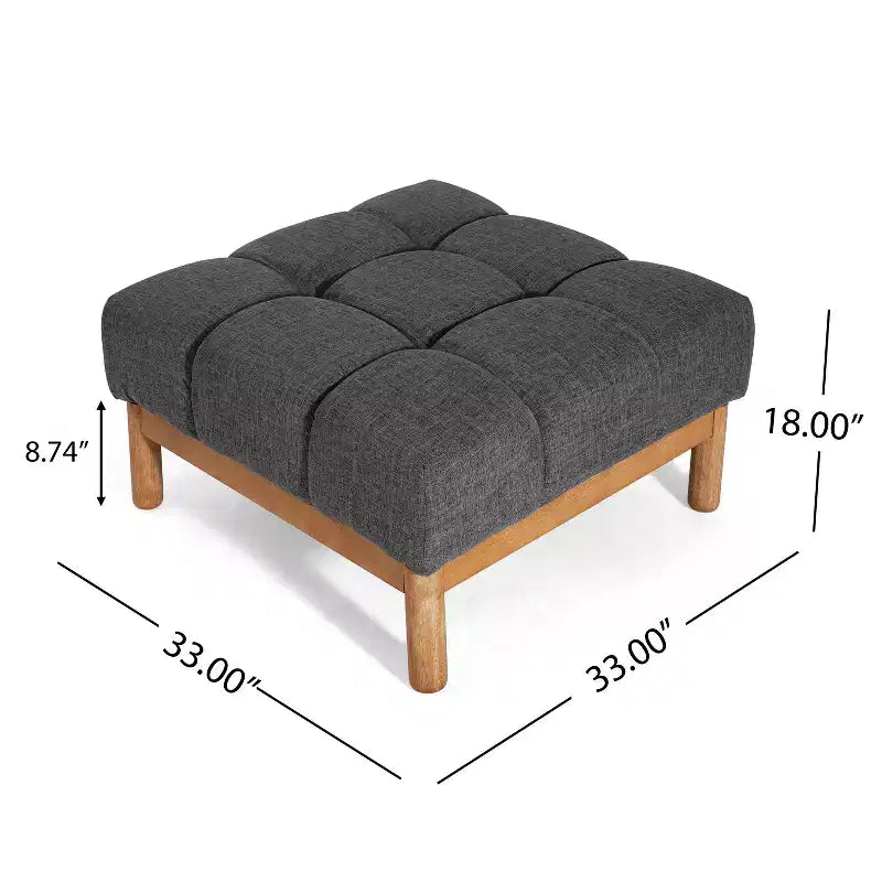 Poggiapiedi Tufted Quadrato in Stile Biscuit Allen Moderno Rivestito Christopher Knight Home