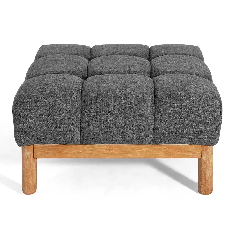 Poggiapiedi Tufted Quadrato in Stile Biscuit Allen Moderno Rivestito Christopher Knight Home