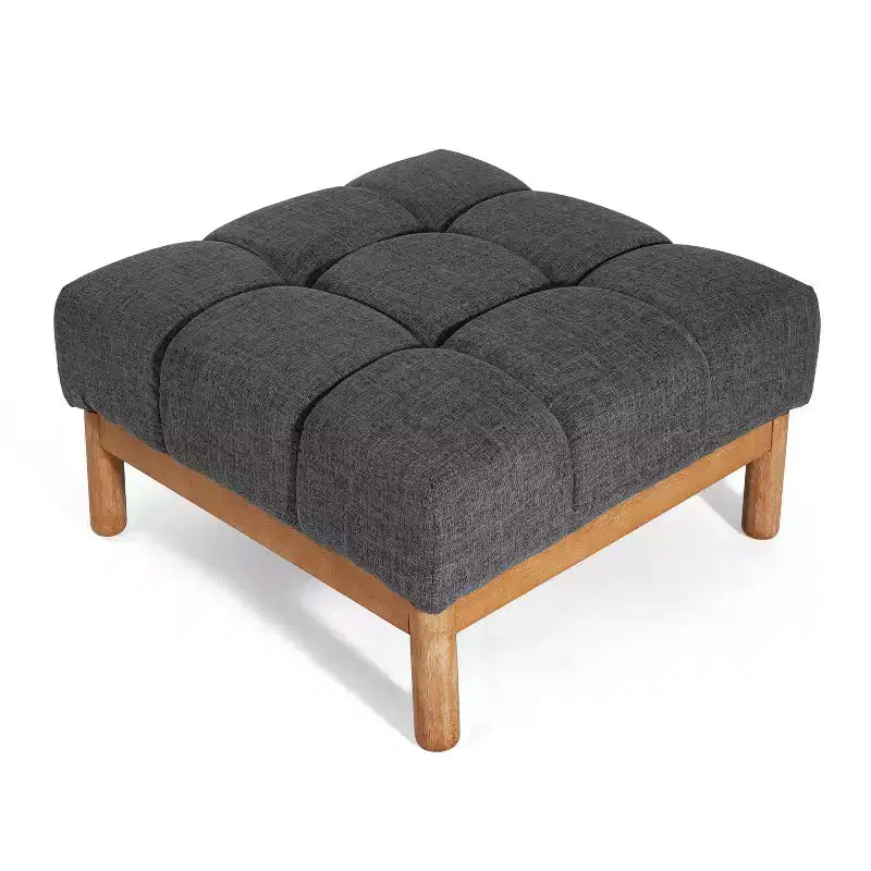 Poggiapiedi Tufted Quadrato in Stile Biscuit Allen Moderno Rivestito Christopher Knight Home