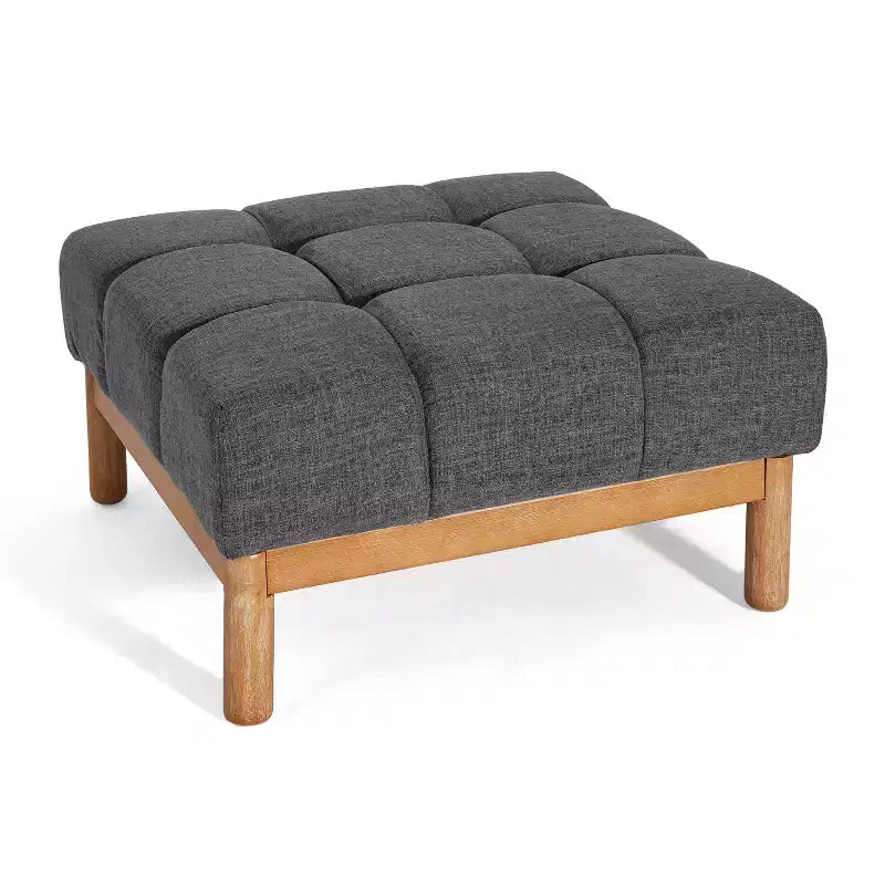 Poggiapiedi Tufted Quadrato in Stile Biscuit Allen Moderno Rivestito Christopher Knight Home