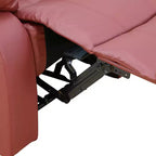 Divano reclinabile elettrico MAYEERTY, divano a 3 posti in pelle con tavolino da caffè reversibile per soggiorno, rosso