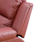 Divano reclinabile elettrico MAYEERTY, divano a 3 posti in pelle con tavolino da caffè reversibile per soggiorno, rosso