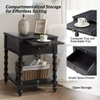 Esther 26 Tavolino Laterale Alto con Prese di Ricarica Integrate Set da 2|ARTFUL LIVING DESIGNS