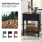 Esther 26 Tavolino Laterale Alto con Prese di Ricarica Integrate Set da 2|ARTFUL LIVING DESIGNS