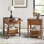 Esther 26 Tavolino Laterale Alto con Prese di Ricarica Integrate Set da 2|ARTFUL LIVING DESIGNS