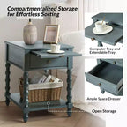 Esther 26 Tavolino Laterale Alto con Prese di Ricarica Integrate Set da 2|ARTFUL LIVING DESIGNS