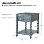 Esther 26 Tavolino Laterale Alto con Prese di Ricarica Integrate Set da 2|ARTFUL LIVING DESIGNS
