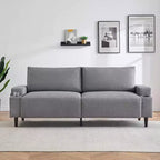 Divanetto Acekool 81 Comfort, 3 posti con portabicchieri e tasche portaoggetti, Cuscini profondi per soggiorno, camera da letto