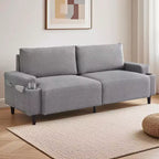 Divanetto Acekool 81 Comfort, 3 posti con portabicchieri e tasche portaoggetti, Cuscini profondi per soggiorno, camera da letto