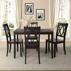 Clihome Set da Pranzo da 5 Pezzi, Tavolo da Cucina in Legno e Sedie con Schienale Alto