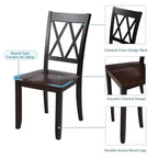 Clihome Set da Pranzo da 5 Pezzi, Tavolo da Cucina in Legno e Sedie con Schienale Alto