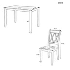 Clihome Set da Pranzo da 5 Pezzi, Tavolo da Cucina in Legno e Sedie con Schienale Alto