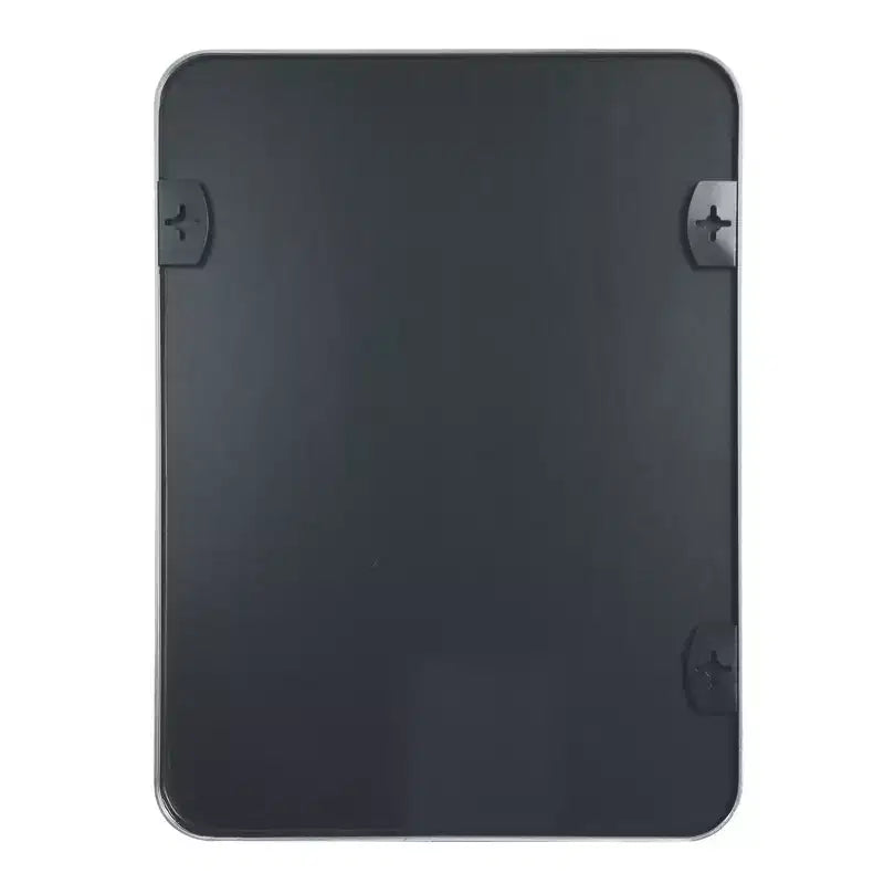 Specchio da Bagno Rettangolare Okak con Cornice in Alluminio, Specchio da Trucco con Angoli Arrotondati, Specchio da Parete per Soggiorno, Bagno