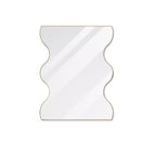 Okak 30X35IN Specchio da bagno a forma di onda moderna, specchio da parete con cornice in metallo, specchio da trucco per bagno, soggiorno, camera da letto