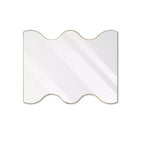 Okak 30X35IN Specchio da bagno a forma di onda moderna, specchio da parete con cornice in metallo, specchio da trucco per bagno, soggiorno, camera da letto