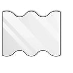Okak 30X35IN Specchio da bagno a forma di onda moderna, specchio da parete con cornice in metallo, specchio da trucco per bagno, soggiorno, camera da letto